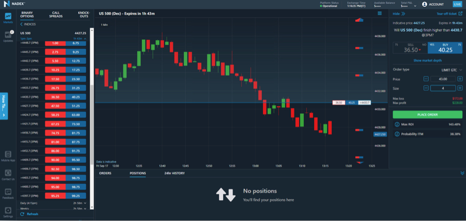 Nadex desktop trading platform
