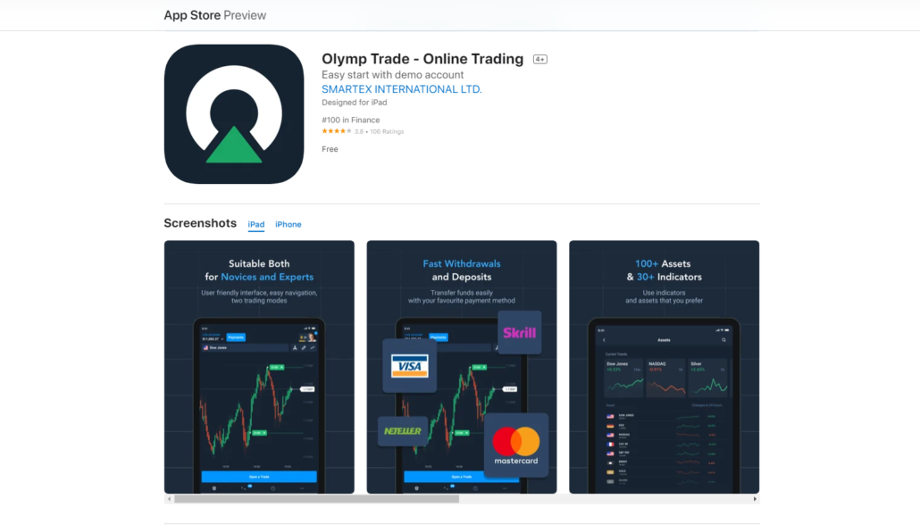 olymp trade app store